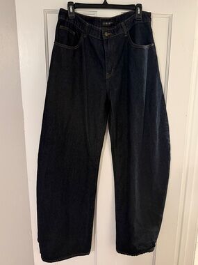 Lioness Dark Blue Low Rise Barrel Jean